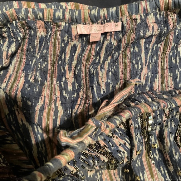 Calypso St. Barth Blue and Brown Patterned Jumpsuit - Picture 3 of 3